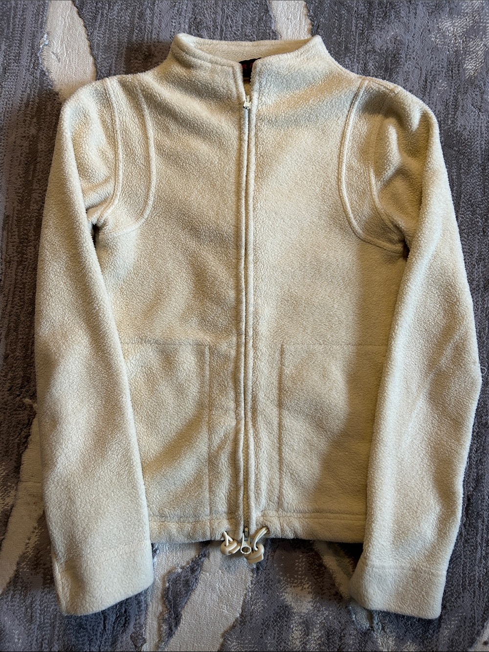 Vintage Ralph Lauren Cream Full-Zip Fleece Jacket Size XS